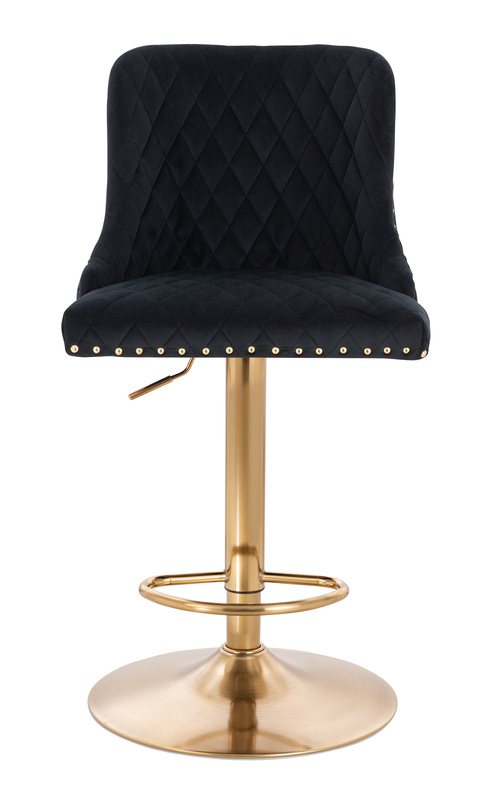 HR940W Fekete Modern Velúr Szék Arany lábbal