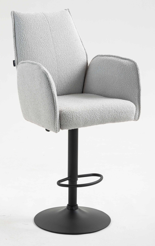 HR280W Szürke modern boucle szék fekete lábbal