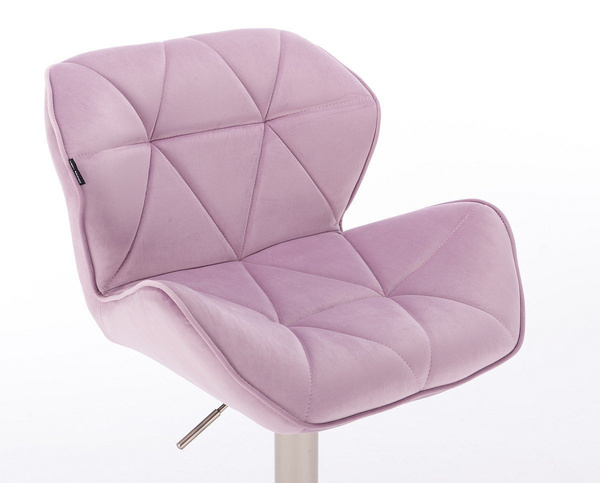 HR111W Halványlila modern velúr szék krómozott lábbal