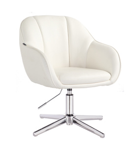 HR2055CROSS Fehér Modern Műbőr Szék Krómozott lábbal