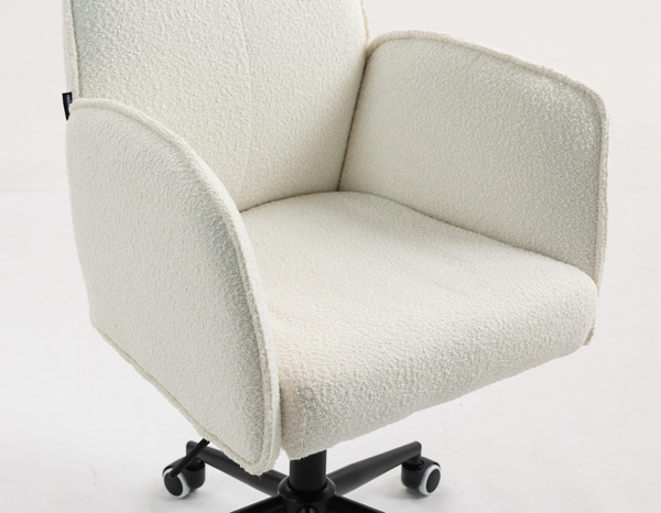 HR280K Krémszínű modern boucle szék fekete lábbal