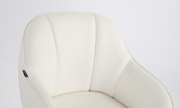 HR2055 CSILLAGLÁB Fehér Modern Műbőr Szék Fekete lábbal