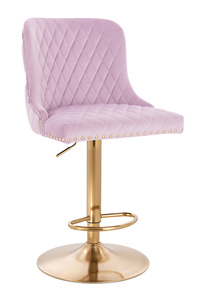 HR940W Halványlila Modern Velúr Szék Arany lábbal