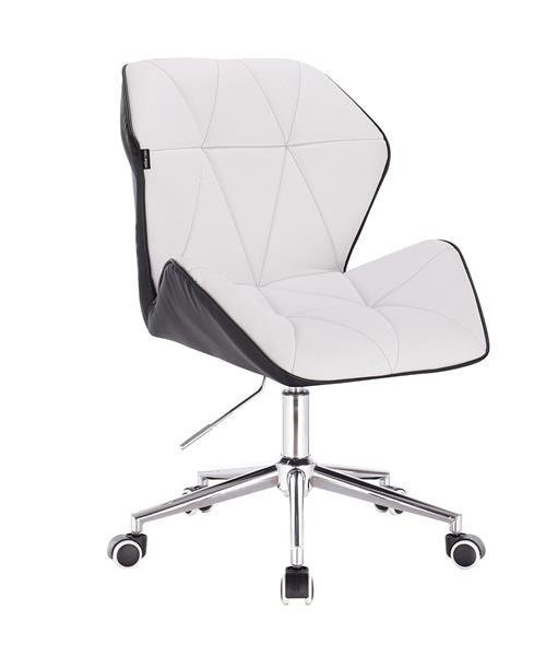 HR212K Fehér-Fekete modern műbőr szék krómozott lábbal