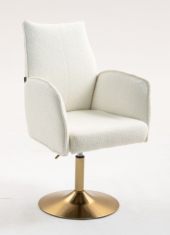 HR280N Krémszínű modern boucle szék arany lábbal