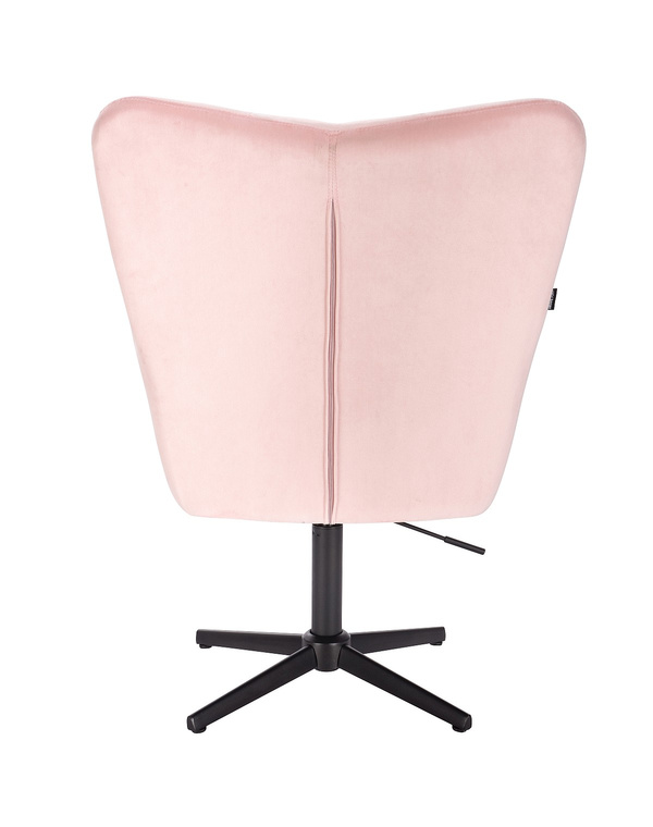HR650CROSS Púderrózsaszín modern velúr szék fekete lábbal