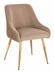 HR920 Szék arany lábakkal Latte velúr