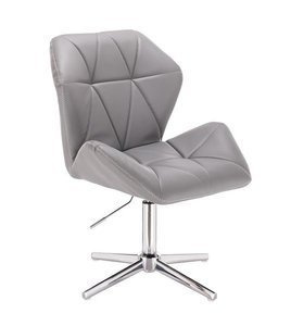 HR212CROSS ZIC-ZAC Szürke modern műbőr szék krómozott lábbal