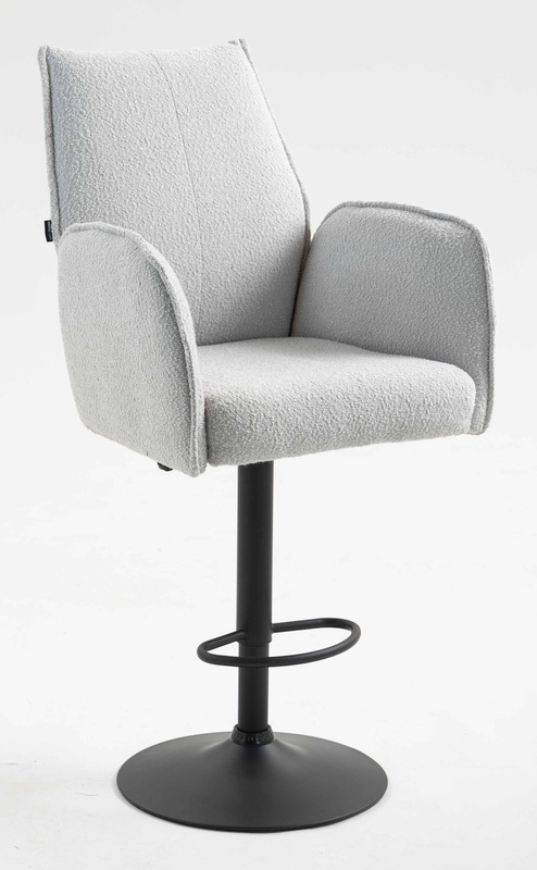 HR280W Szürke modern boucle szék fekete lábbal