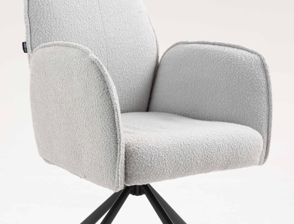 HR280 CSILLAGLÁB Szürke modern boucle szék fekete lábbal
