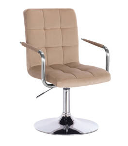 HR1015NP Latte modern velúr szék krómozott lábbal