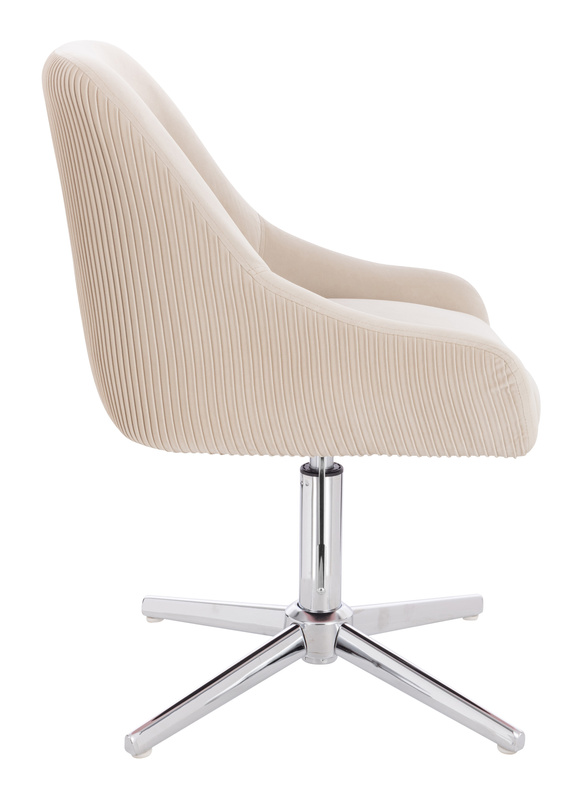 HR920CROSS Krémszínű Modern Velúr Szék Krómozott lábbal