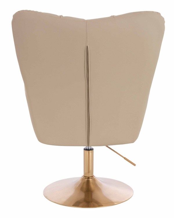 HR650N Krémszínű Műbőr Premium Soft szék arany lábbal