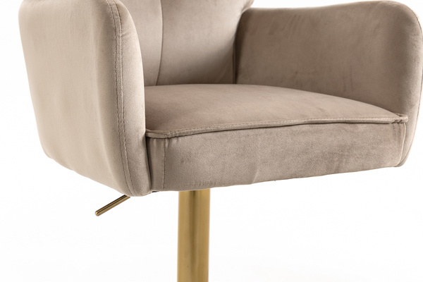 HR250KW Latte modern velúr szék arany lábbal