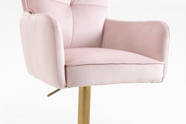 HR250KW Púder Rózsaszín modern velúr szék arany lábbal