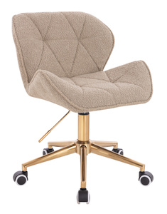 HR111K Latte modern boucle szék arany lábbal