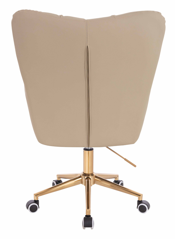 HR650K Krémszínű Műbőr Premium Soft szék arany lábbal