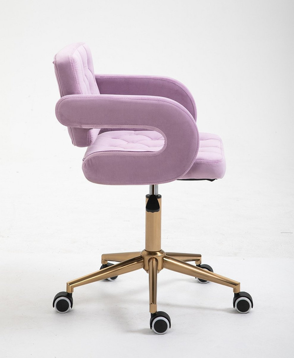 HR8403K Halványlila modern velúr szék arany lábbal