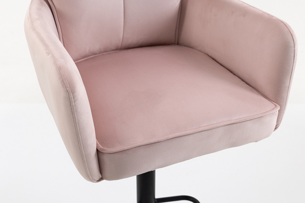 HR250W Púder Rózsaszín modern velúr szék fekete lábbal