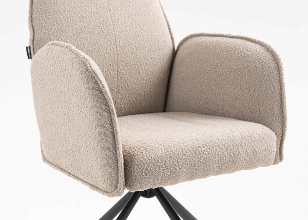 HR280 CSILLAGLÁB Latte modern boucle szék fekete lábbal