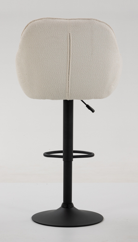 HR2055W Krémszínű Modern Boucle Szék Fekete lábbal