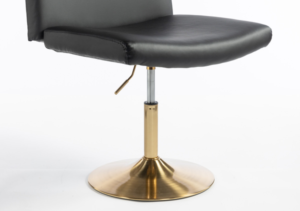 HR150N Fekete Modern Műbőr Szék Arany lábbal