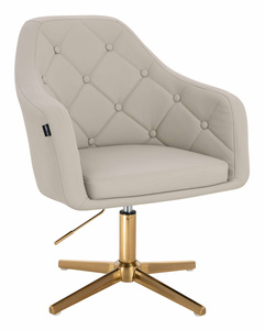 HR831CROSS Ecru Műbőr Premium Soft szék Arany lábbal