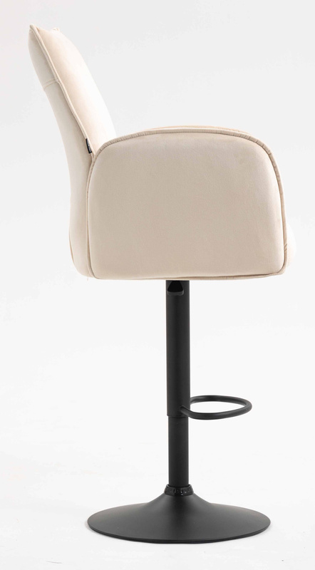 HR280W Krémszínű Modern Velúr Szék Fekete lábbal
