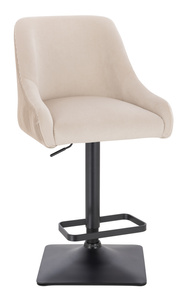 HR920KW Krémszínű Modern Velúr Szék Fekete lábbal