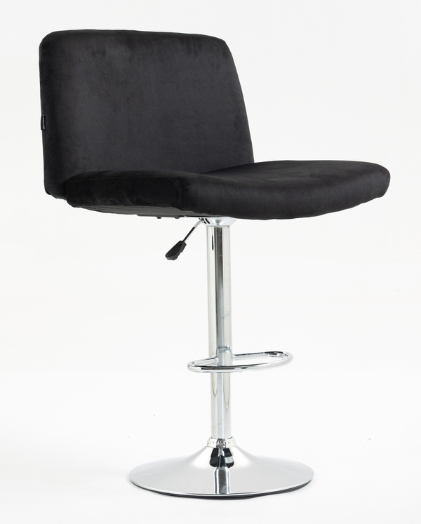HR150W Fekete Modern Velúr Szék Krómozott lábbal