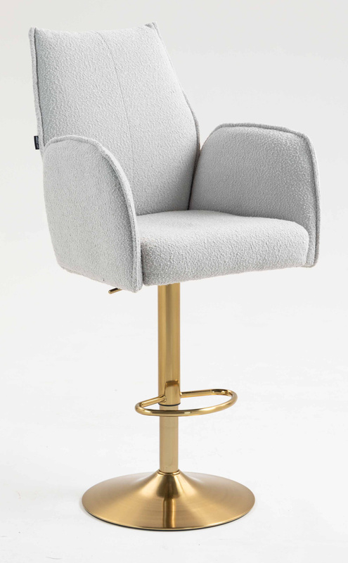 HR280W Szürke modern boucle szék arany lábbal