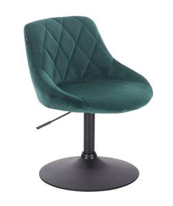 HR1054N Sötétzöld modern velúr szék fekete lábbal