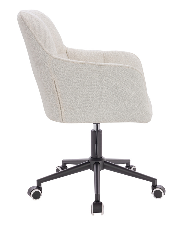 HR550K Krémszínű modern boucle szék fekete lábbal