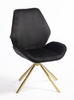 HR350 CSILLAGLÁB Fekete modern velúr szék arany lábbal