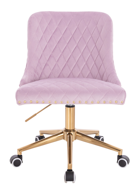 HR940K Halványlila Modern Velúr Szék Arany lábbal