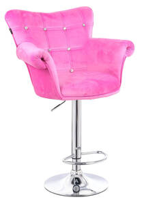 HR804CW Rózsaszín modern velúr szék krómozott lábbal