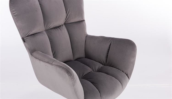HR650N Grafit modern velúr szék fekete lábbal