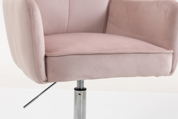 HR250K Púder Rózsaszín modern velúr szék krómozott lábbal