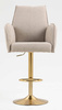 HR280W Latte modern boucle szék arany lábbal