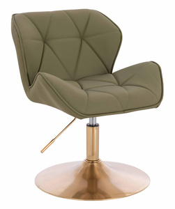 HR111N Khaki Műbőr Premium Soft szék arany lábbal