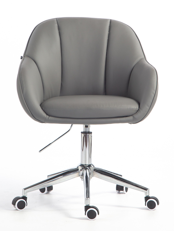 HR2055K Szürke Modern Műbőr Szék Krómozott lábbal