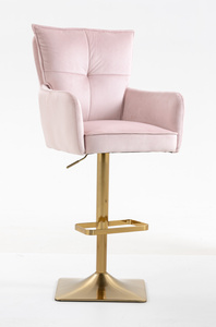 HR250KW Púder Rózsaszín modern velúr szék arany lábbal