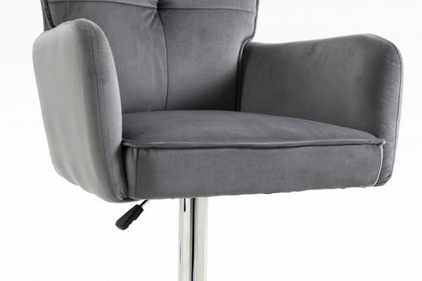 HR250W Grafit modern velúr szék krómozott lábbal