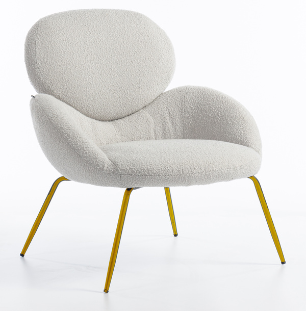 HR2045 Szürke modern boucle szék arany lábbal