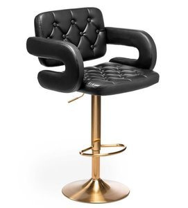 HR8403W Fekete modern műbőr szék arany lábbal