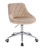 HR1054K Latte modern velúr szék krómozott lábbal