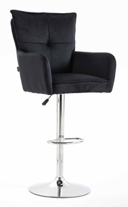 HR250W Fekete modern velúr szék krómozott lábbal