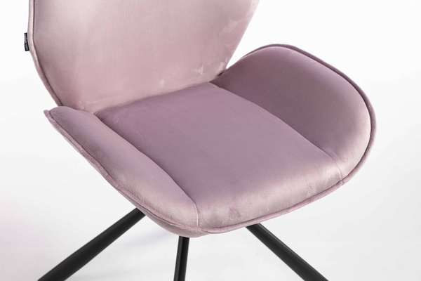 HR350 CSILLAGLÁB Halványlila modern velúr szék fekete lábbal