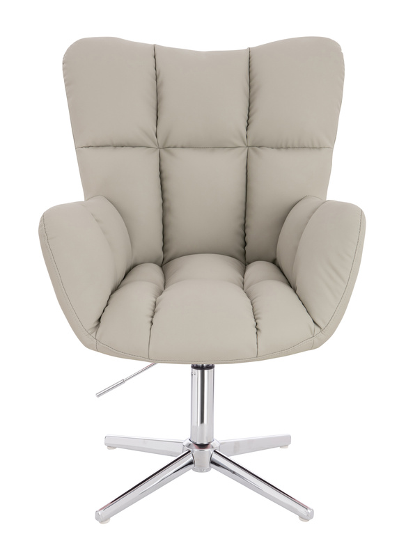 HR650CROSS Ecru Műbőr Premium Soft szék krómozott lábbal