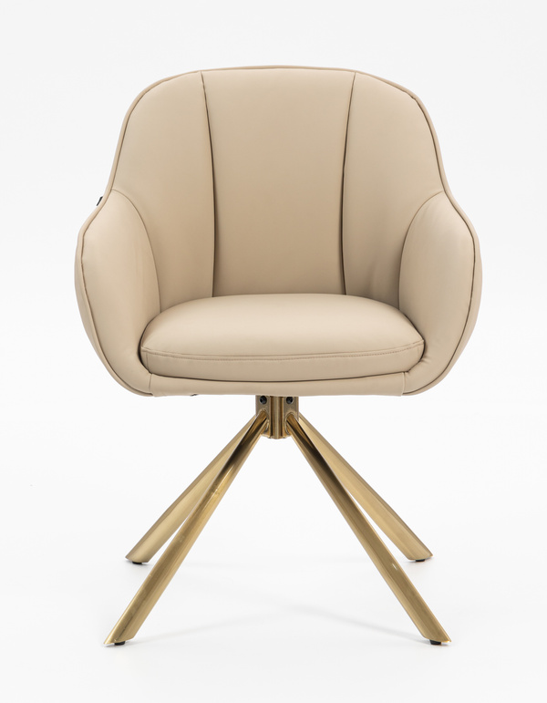 HR2055 CSILLAGLÁB Krémszínű Modern Műbőr Szék Aany lábbal